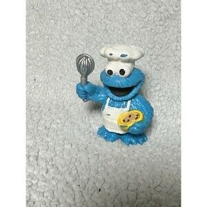 Sesame Street Cookie Monster Chef Baker Figure Cake Topper 3.25" Hasbro 2012